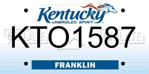 KTO1587 Kentucky License Plate