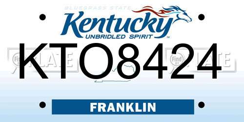 KTO8424 Kentucky License Plate