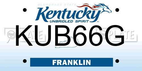 KUB66G Kentucky License Plate