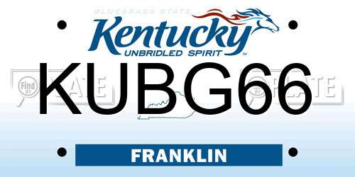 KUBG66 Kentucky License Plate