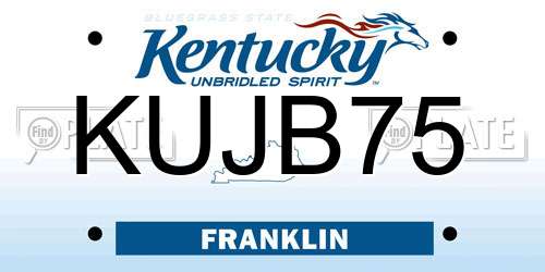 KUJB75 Kentucky License Plate