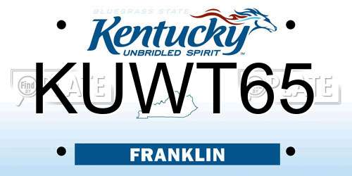 KUWT65 Kentucky License Plate