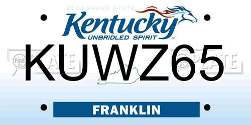 KUWZ65 Kentucky License Plate
