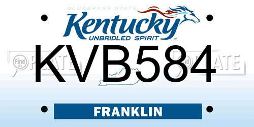 KVB584 Kentucky License Plate