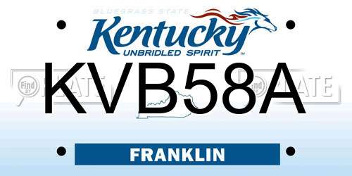 KVB58A Kentucky License Plate