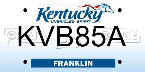 KVB85A Kentucky License Plate
