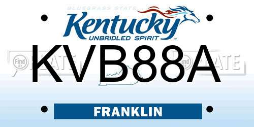 KVB88A Kentucky License Plate