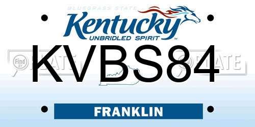 KVBS84 Kentucky License Plate
