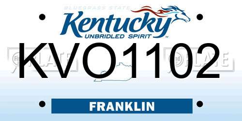 KVO1102 Kentucky License Plate