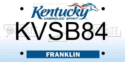 KVSB84 Kentucky License Plate