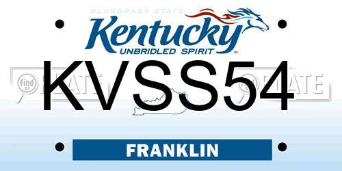 KVSS54 Kentucky License Plate