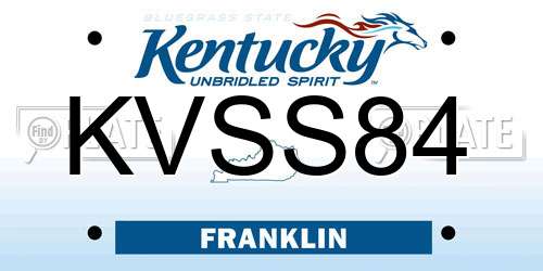 KVSS84 Kentucky License Plate