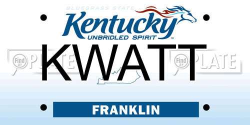 KWATT Kentucky License Plate