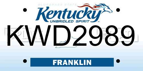 KWD2989 Kentucky License Plate