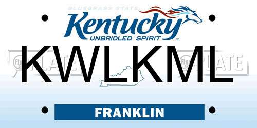 KWLKML Kentucky License Plate
