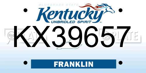 KX39657 Kentucky License Plate