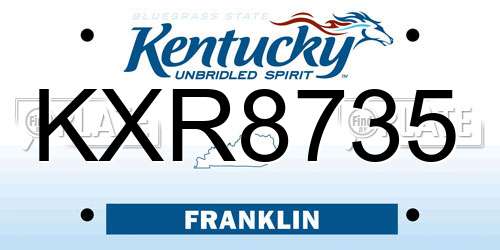 KXR8735 Kentucky License Plate