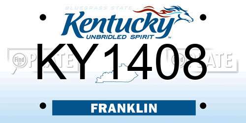 KY1408 Kentucky License Plate