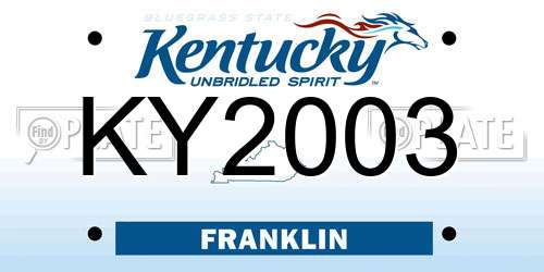 KY2003 Kentucky License Plate