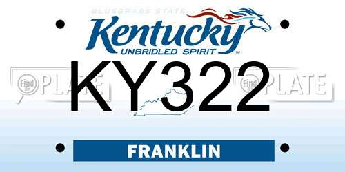KY322 Kentucky License Plate