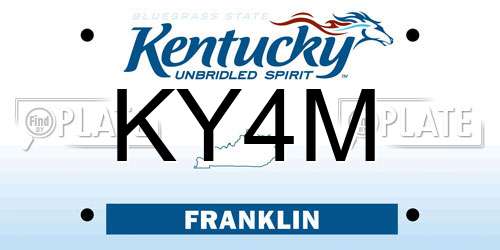 KY4M Kentucky License Plate