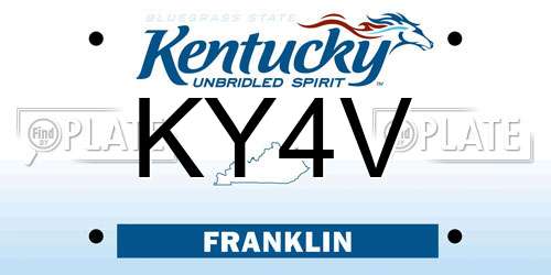 KY4V Kentucky License Plate