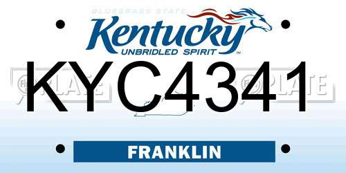 KYC4341 Kentucky License Plate