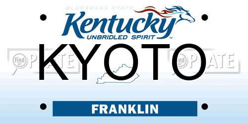 KYOTO Kentucky License Plate