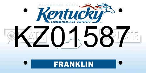 KZ01587 Kentucky License Plate