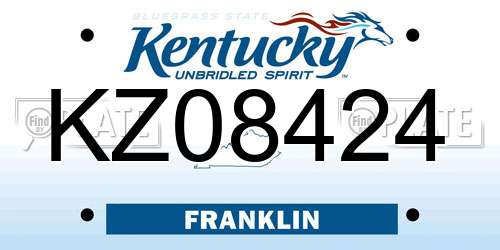KZ08424 Kentucky License Plate