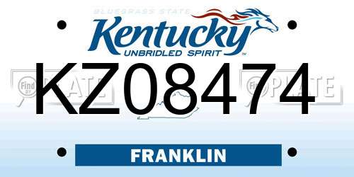 KZ08474 Kentucky License Plate