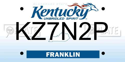KZ7N2P Kentucky License Plate