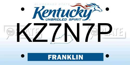KZ7N7P Kentucky License Plate