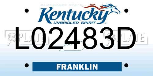 L02483D Kentucky License Plate