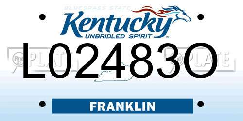 L02483O Kentucky License Plate