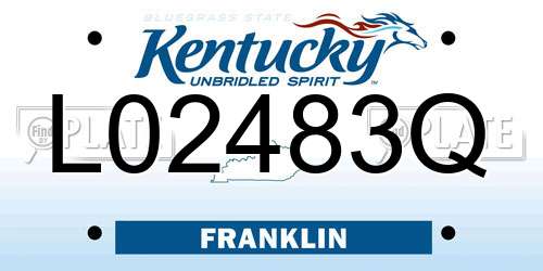 L02483Q Kentucky License Plate