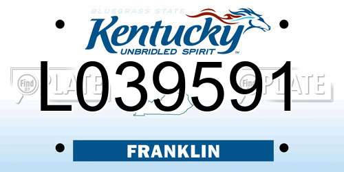 L039591 Kentucky License Plate