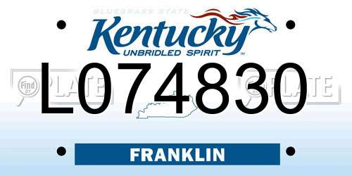 L074830 Kentucky License Plate