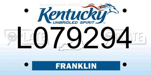 L079294 Kentucky License Plate