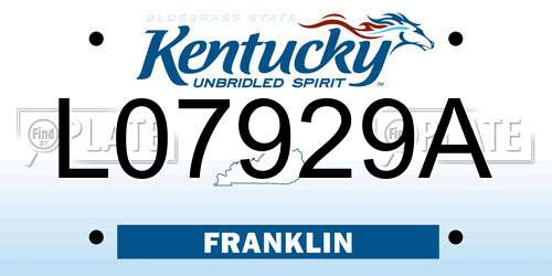 L07929A Kentucky License Plate