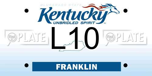 L10 Kentucky License Plate