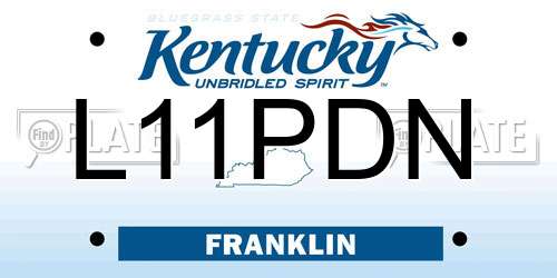 L11PDN Kentucky License Plate