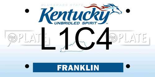 L1C4 Kentucky License Plate