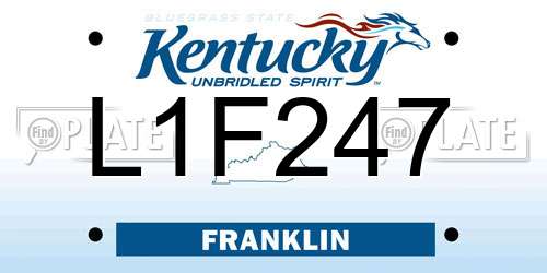 L1F247 Kentucky License Plate