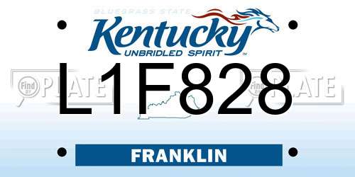 L1F828 Kentucky License Plate