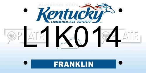 L1K014 Kentucky License Plate