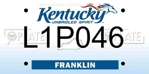 L1P046 Kentucky License Plate
