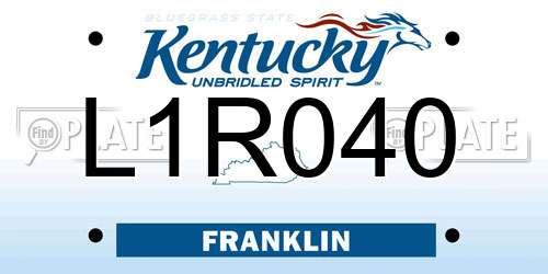 L1R040 Kentucky License Plate
