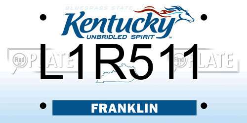 L1R511 Kentucky License Plate