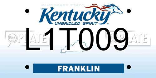 L1T009 Kentucky License Plate